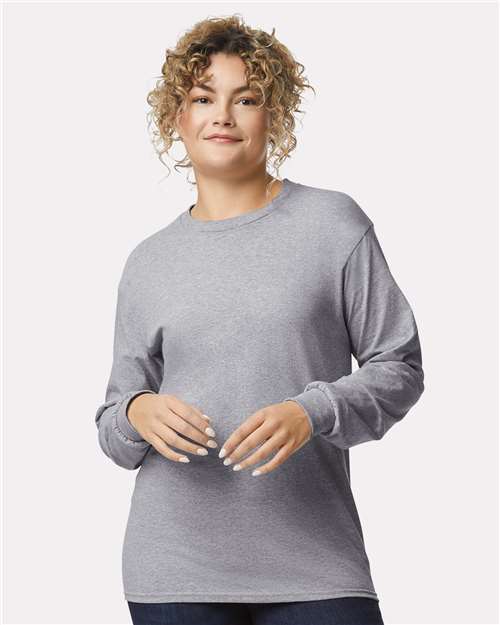 Gildan 2400, Unisex Ultra Cotton Long Sleeve T-shirt, Sport Grey