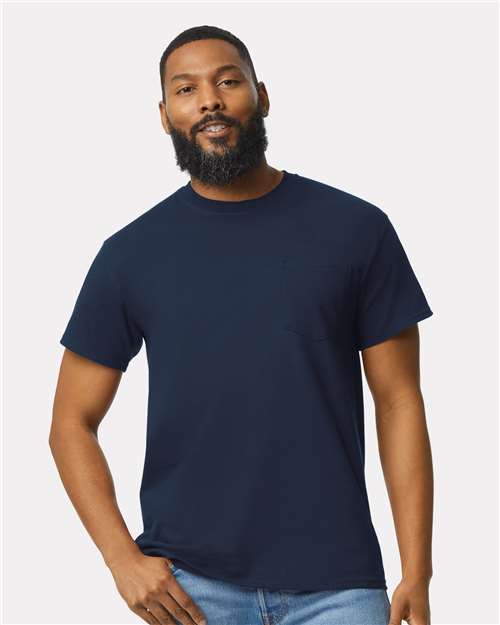Unisex Ultra Cotton® Pocket T-Shirt - - 155 Navy 07060 2300 6-6.9 oz Adult Best Selling Brands Core T-Shirts Cotton Cotton - 100% Cotton - Over 50% Crewneck Eco-Friendly Gildan Go To Basics High Visibility Mens & Unisex No Visible Logos Outdoor Workwear Pockets Regular (5-6 oz) Safety Screen Print Self Collar Short Sleeves Socially Conscious Manufacturing Soft Cotton Technology Styles Sustainable Manufacturing Sustainable Styles T-Shirts T-Shirts - Premium Tear Away Tops Unisex Workwear