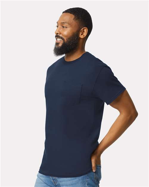 Gildan 2300, Unisex Ultra Cotton Pocket T-shirt, Navy