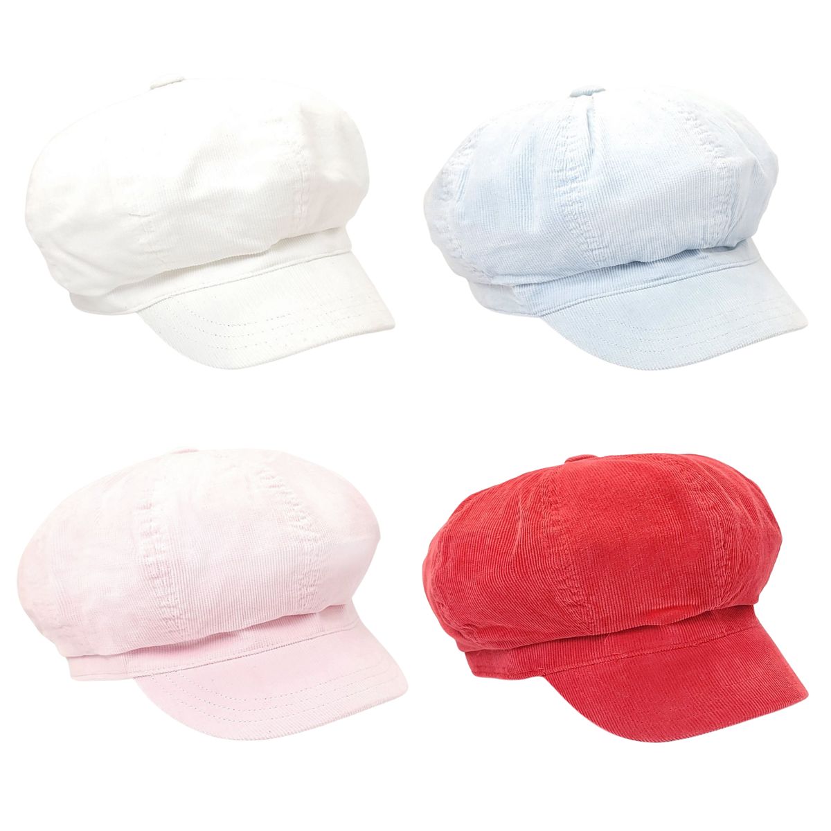 Newsboy Hat - Corduroy, Multi-Coloured Dozen Special Mix&Match