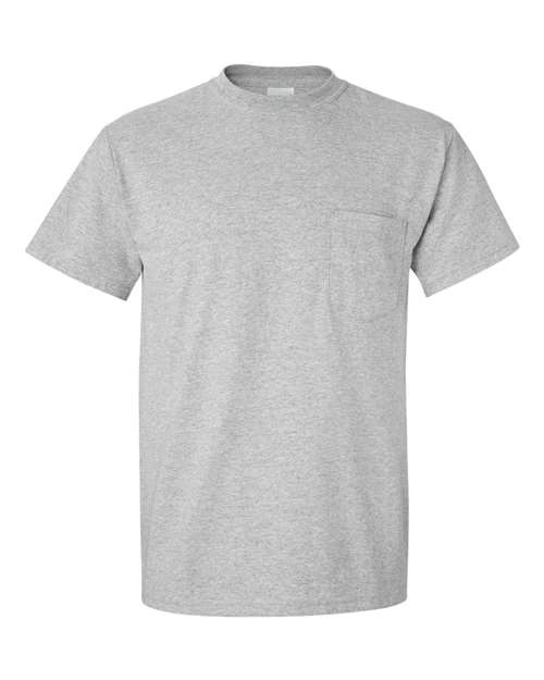 Gildan 8300, Unisex Dryblend Pocket T-shirt, Sport Grey