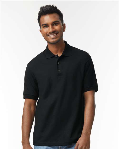 Gildan 8800 Unisex DryBlend® Jersey Polo Black Cotton Cotton-Poly Blend Jersey Midweight Moisture-Wicking Polos Polos & Knits Polyester Regular Fit Sport / Athletic Tear-Away Label Tops Womens Womens Tops