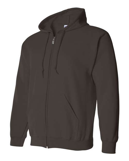 Gildan 18600, Unisex Heavy Blend Full-zip Hooded Sweatshirt, Dark Chocolate