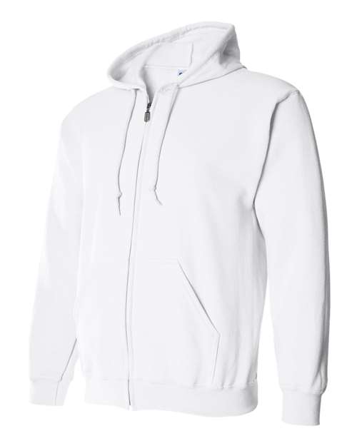 Gildan 18600, Unisex Heavy Blend Full-zip Hooded Sweatshirt, White