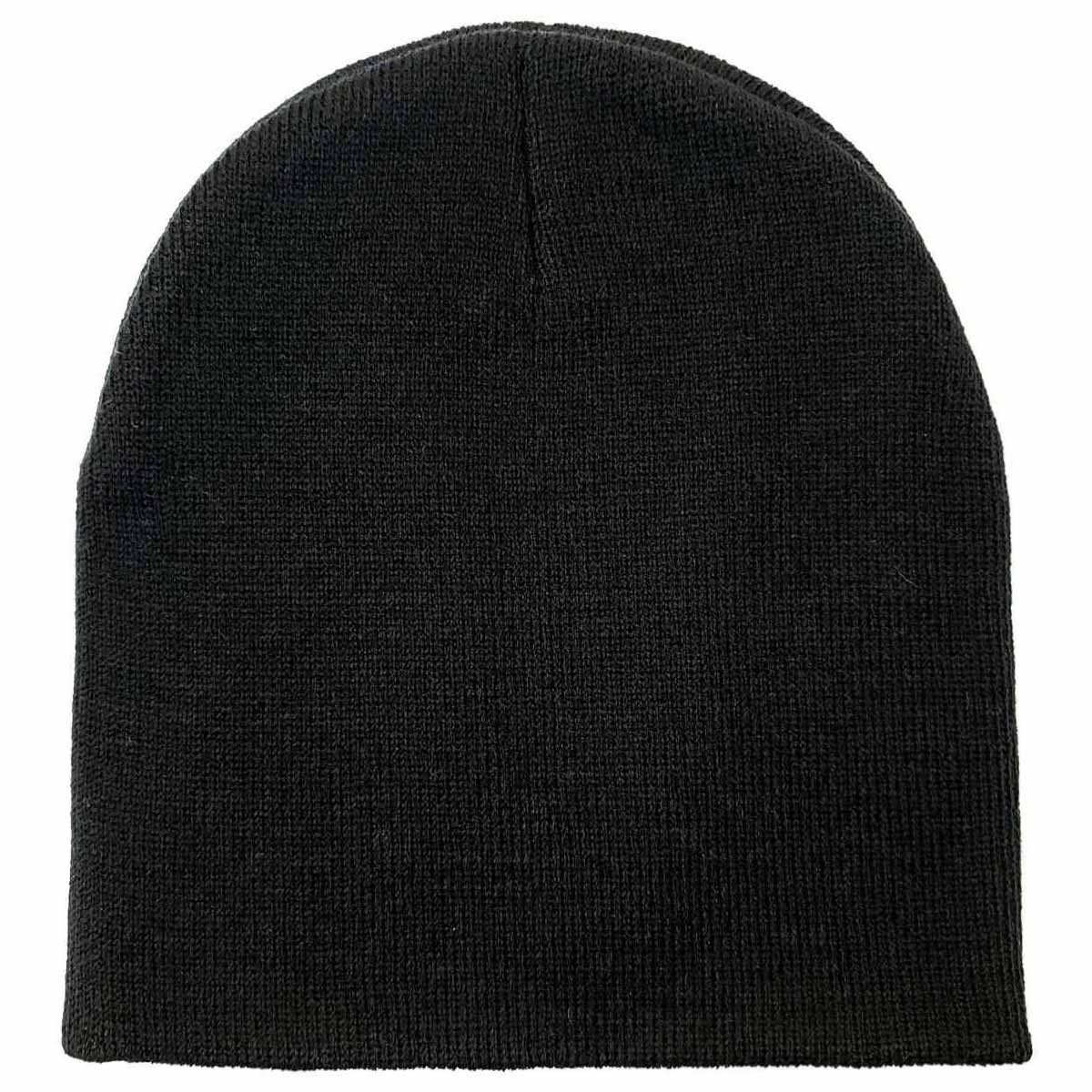 Plain Beanie - No Cuff Black OSFA Dozen Special