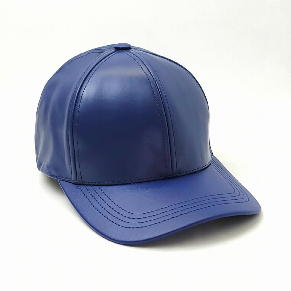 Plain Genuine Leather Baseball Cap - Multi Colours, OSFA, Made in USA Royal OSFA Plain Cap