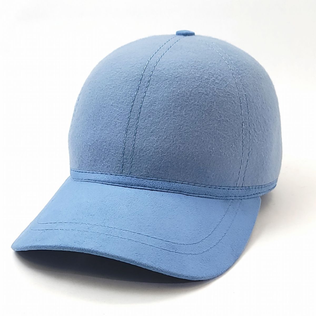 Wool Felt Cap - Velcro Closure, OSFA, Multi-Coloured, , Sky Blue OSFA Fashion Hat Plain Cap