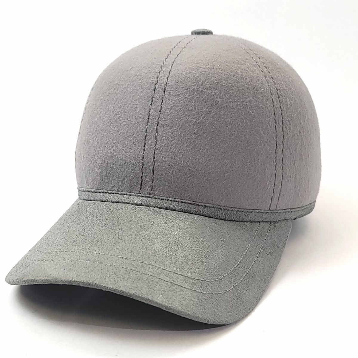 Wool Felt Cap - Velcro Closure, OSFA, Multi-Coloured, , Dark Grey OSFA Fashion Hat Plain Cap