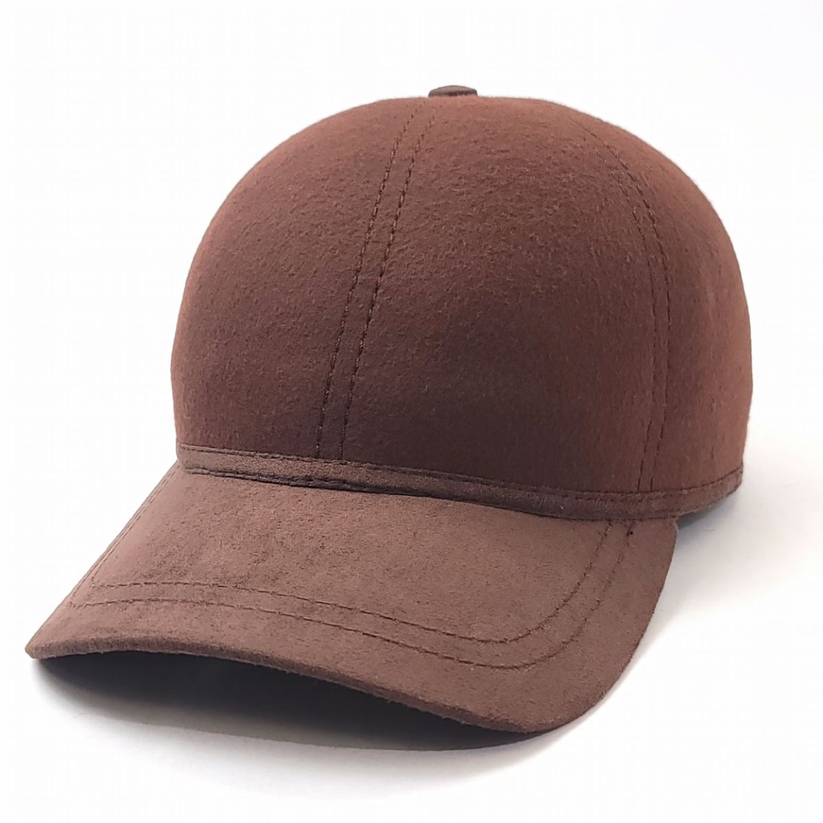 Wool Felt Cap - Fitted, S/M & L/XL, Multi-Coloured, Brown L XL Fashion Hat Plain Cap