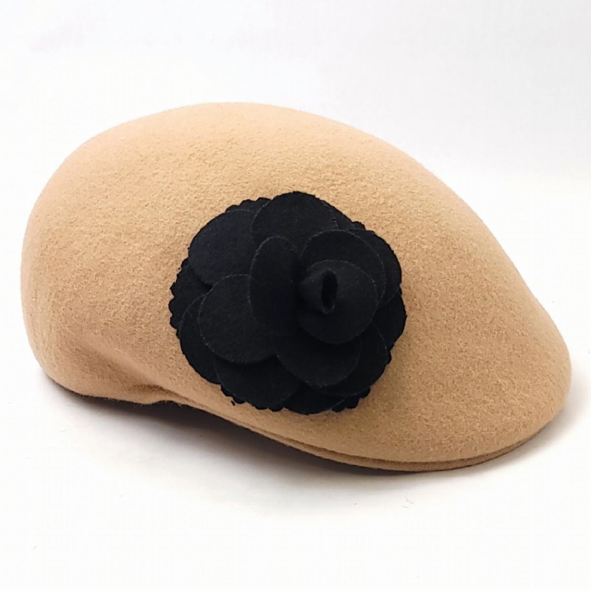 Wool Felt Ivy -SS01, Khaki with Flower, OSFA Fashion Hat