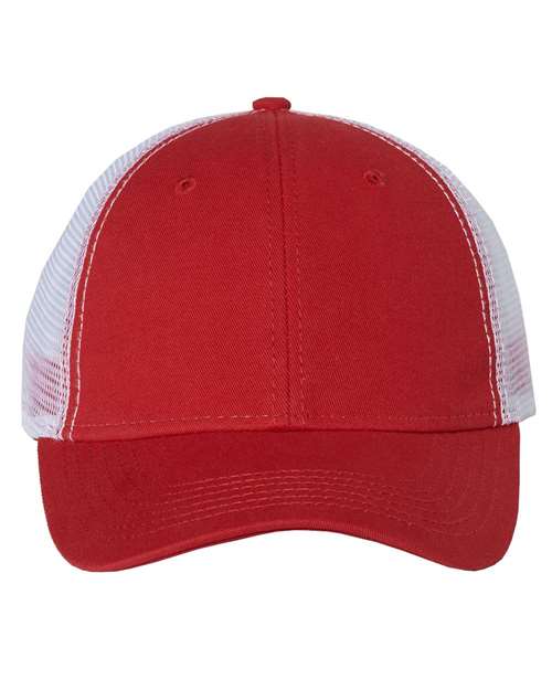 Bio-Washed Trucker Cap - - 482 Red White Adjustable 27195 Adjustable Adult AH80 Company Store Hats Company Store Headwear Company Store Style Guide Cotton Cotton - Over 50% Embroidered Fitness and Wellness Go To Fashion Hats Headwear Hook and Loop Mens & Unisex Mesh Mesh Back Mid Profiles No Visible Logos One Size Open Backs Polyester Pre-Curved Visor School & Team Screen Print Six-Panel Socially Conscious Manufacturing Structured Sustainable Manufacturing Sustainable Styles Truckers Valucap