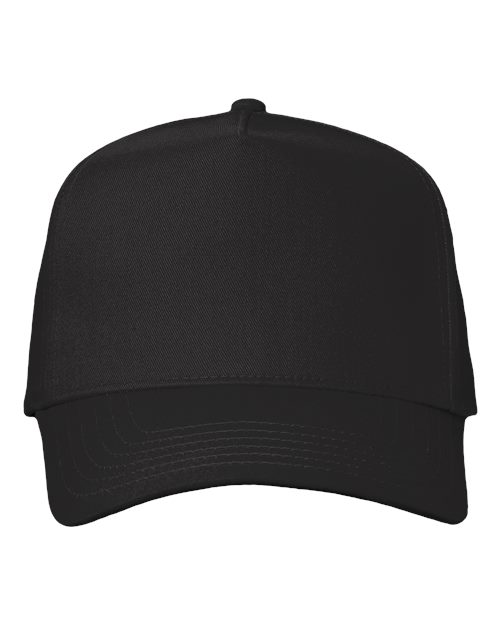Valucap 8869, Five-panel Twill Cap, Black