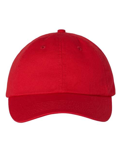 Valucap VC300A, Bio-washed Classic Dad Hat, Red