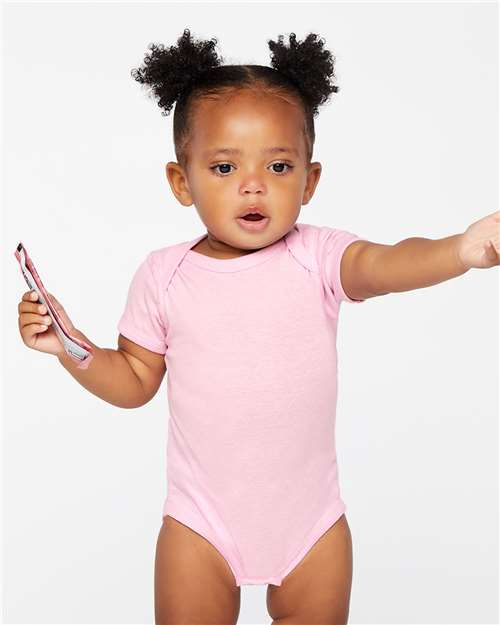 Rabbit Skins 4400, Infant Baby Rib Bodysuit, Pink