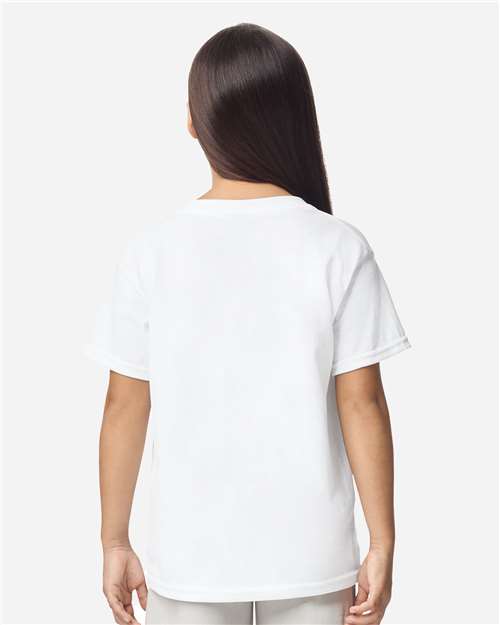 Gildan 8000B, Youth Dryblend T-shirt, White