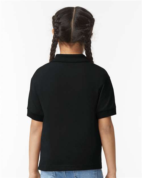 Gildan 8800B, Youth Dryblend Jersey Polo, Black