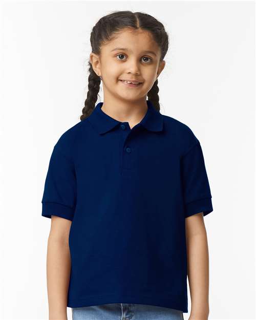 Gildan 8800B, Youth Dryblend Jersey Polo, Navy