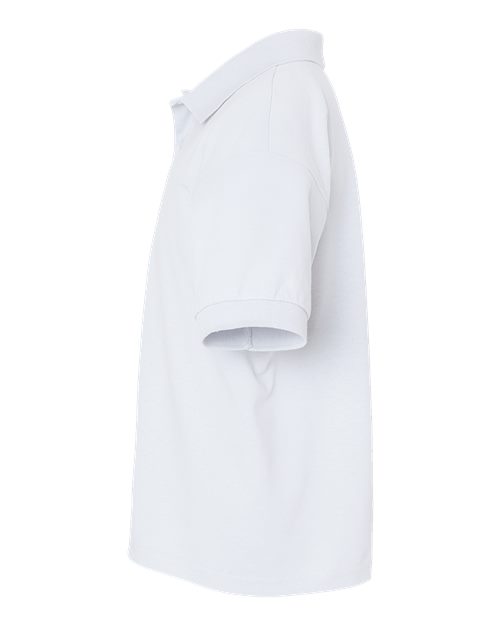 Gildan 8800B, Youth Dryblend Jersey Polo, White