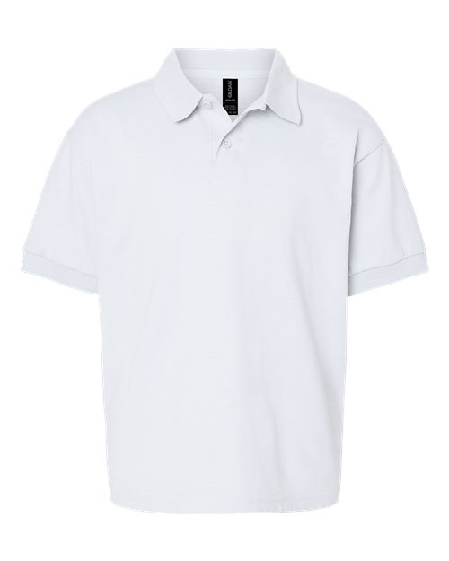 Gildan 8800B, Youth Dryblend Jersey Polo, White