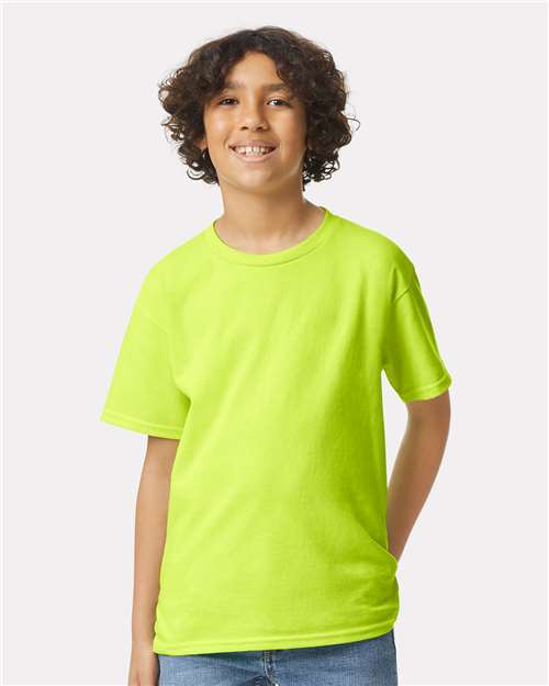 Gildan 2000B, Youth Ultra Cotton T-shirt, Safety Green