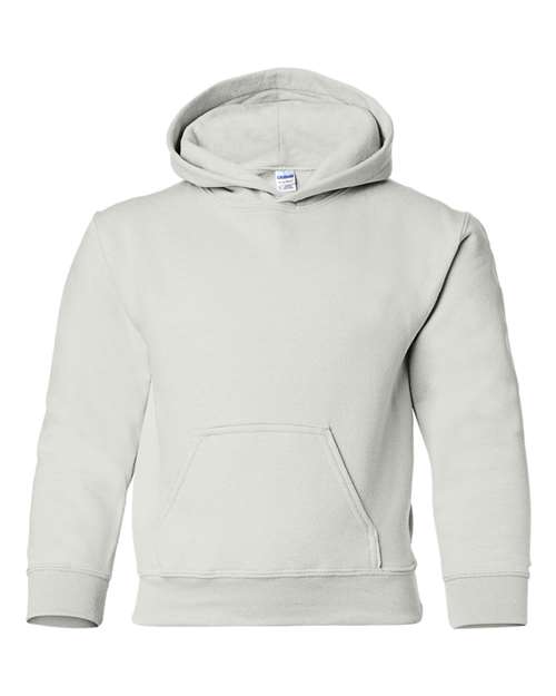 Gildan 18500B, Youth Heavy Blend Hooded Sweatshirt, White