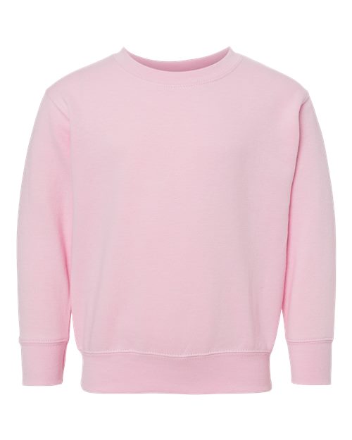 Rabbit Skins 3317, Toddler Fleece Crewneck Sweatshirt, Pink