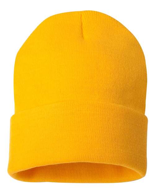 Sportsman SP12, 12" Solid Cuffed Beanie, Gold