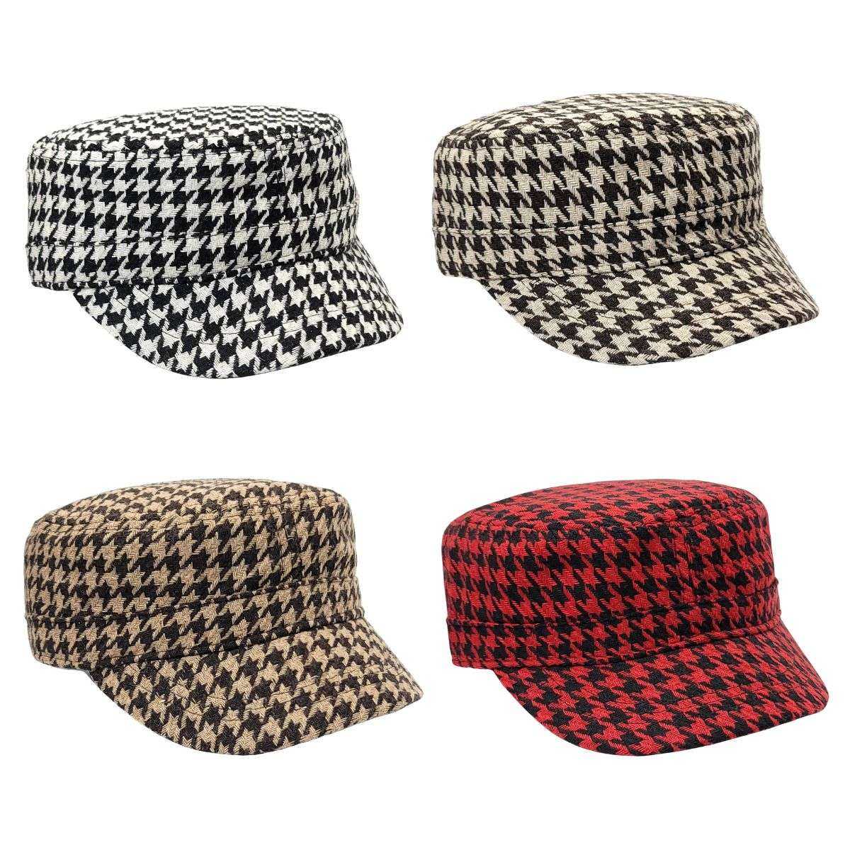 Cadet Cap - Houndstooth, 19097, Multi-Coloured Military Cap