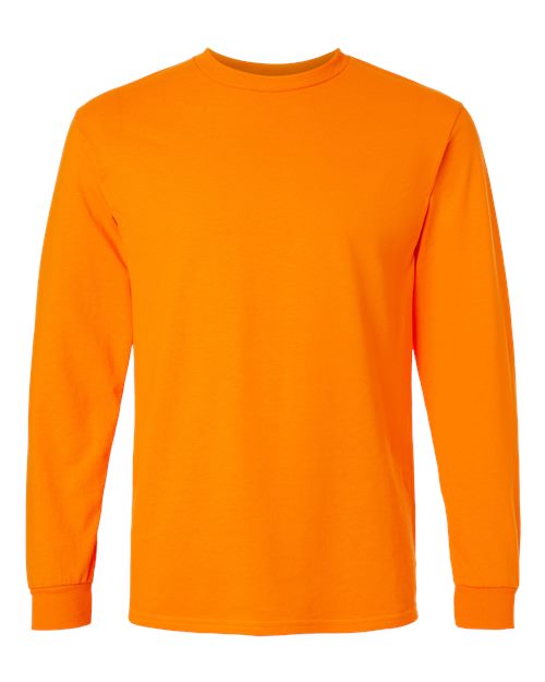Gildan 2400, Unisex Ultra Cotton Long Sleeve T-shirt, Safety Orange