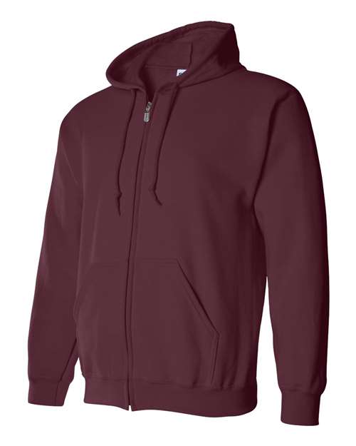Gildan 18600, Unisex Heavy Blend Full-zip Hooded Sweatshirt, Maroon