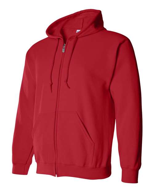 Gildan 18600, Unisex Heavy Blend Full-zip Hooded Sweatshirt, Red