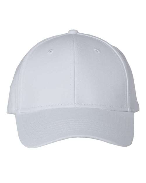 Chino Cap - - 461 White Adjustable 25295 Adjustable Adult Cotton Cotton - 100% Cotton - Over 50% Embroidered Fitness and Wellness Hats Headwear Hook and Loop Mens & Unisex Mid Profiles No Visible Logos One Size Open Backs Pre-Curved Visor School & Team Six-Panel Socially Conscious Manufacturing Structured Sustainable Manufacturing Sustainable Styles Valucap VC600