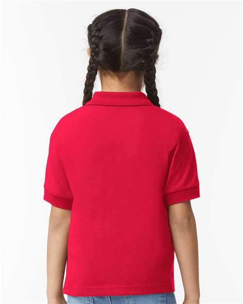 Gildan 8800B, Youth Dryblend Jersey Polo, Red