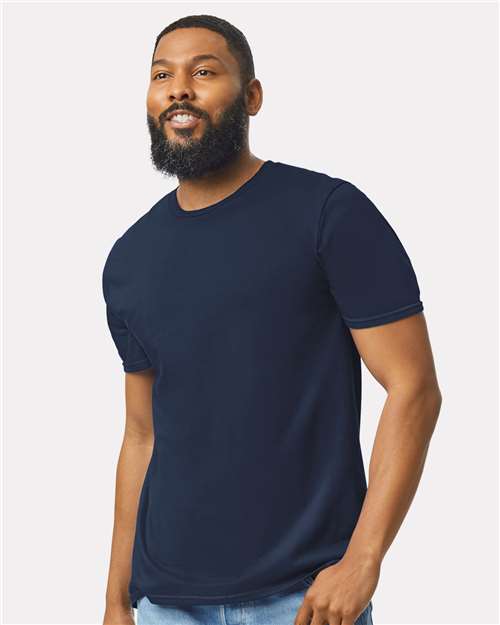 Softstyle Ring-Spun T-Shirt | Comfortable | Unisex - 64000 Navy casual comfortable cotton everyday wear Polyester printable ring-spun softstyle t-shirt T-Shirts - Core unisex