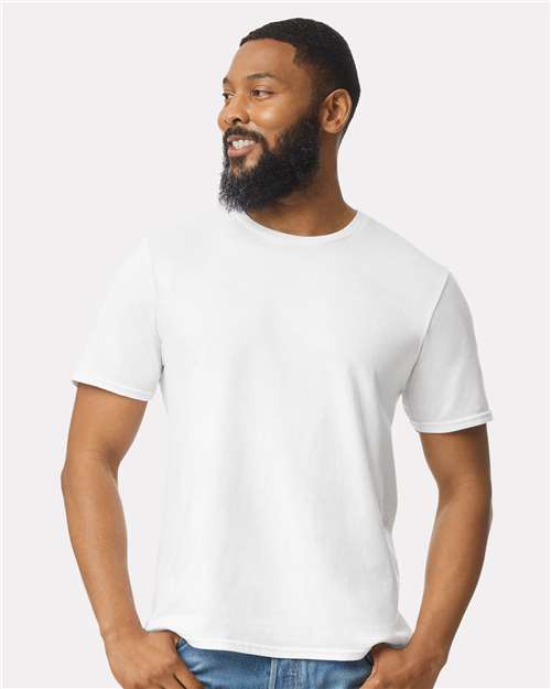 Softstyle Ring-Spun T-Shirt | Comfortable | Unisex - 64000 White casual comfortable cotton everyday wear Polyester printable ring-spun softstyle t-shirt T-Shirts - Core unisex