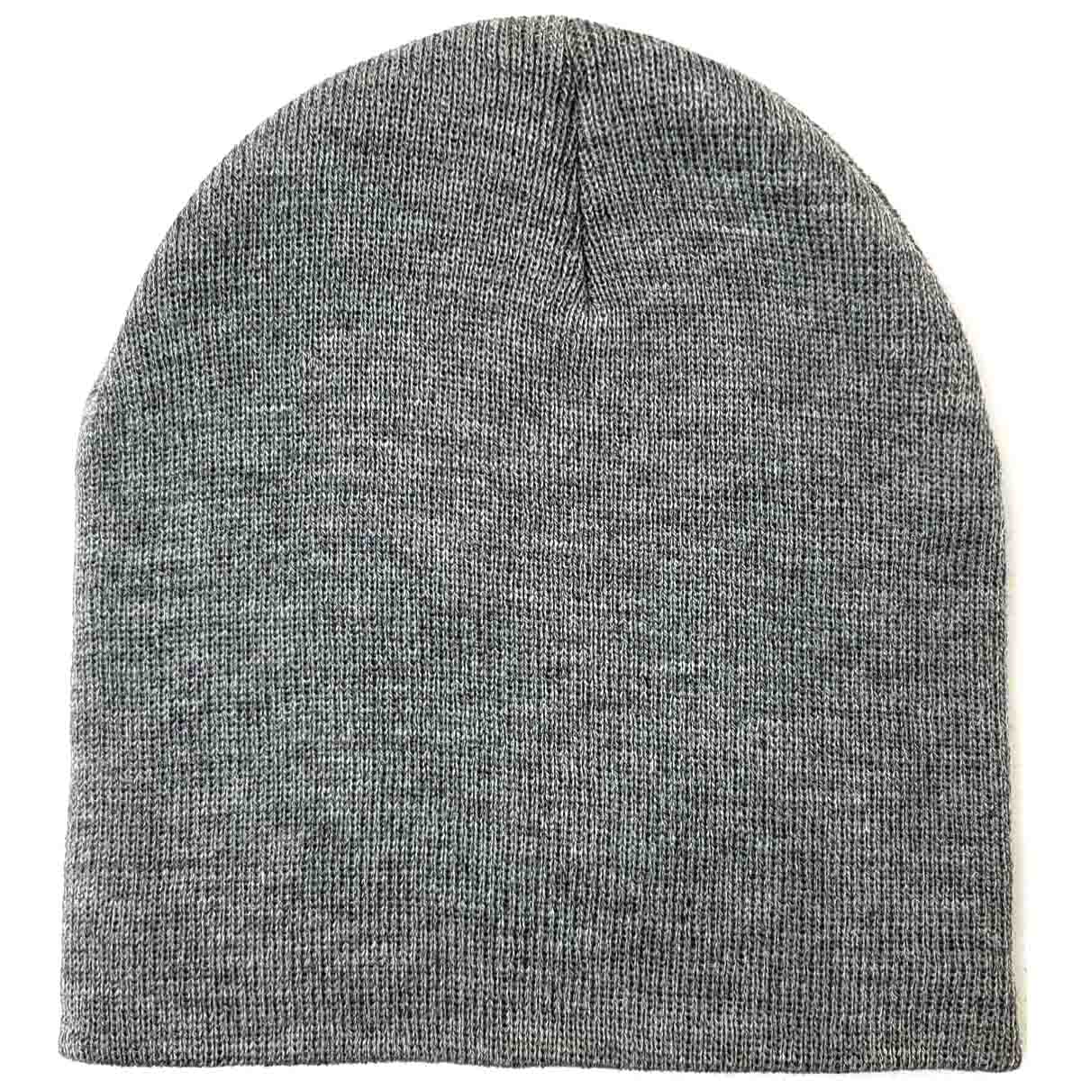 Plain Beanie - No Cuff Grey OSFA Dozen Special