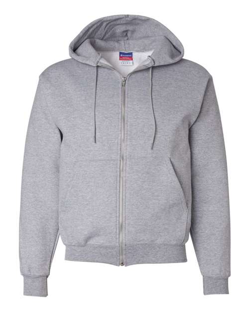 Champion S800, Unisex Powerblend Full-zip Hooded Sweatshirt, Light Steel