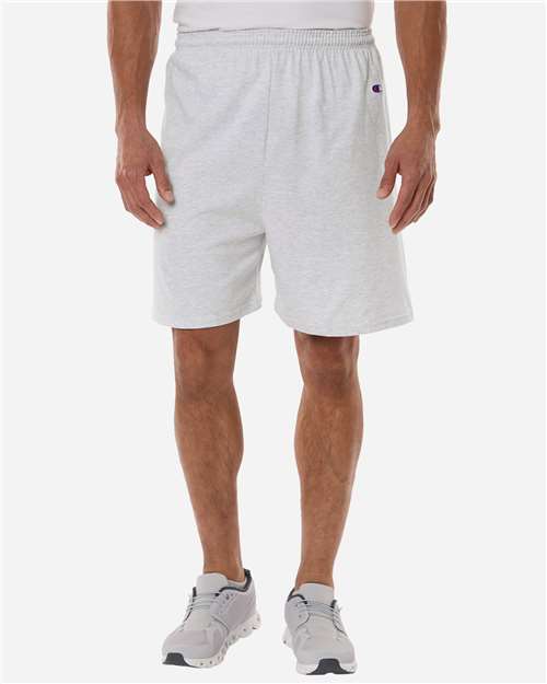Champion 8187, Unisex Cotton Gym Shorts, Silver Grey