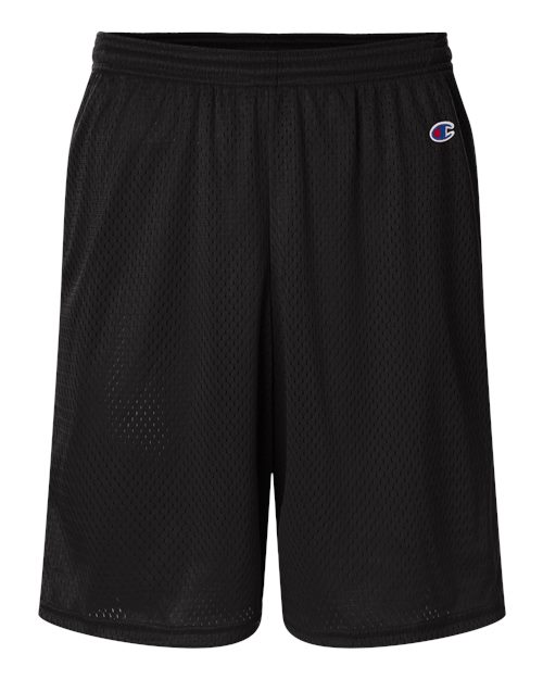 Champion S162, Unisex 9" Mesh Shorts With Pockets, Black