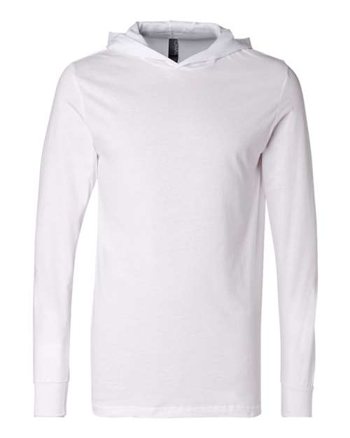 BELLA + CANVAS 3512, Unisex Jersey Hooded Long Sleeve Tee, White