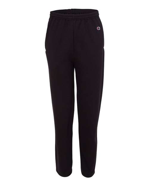 Champion P800, Unisex Powerblend Open-bottom Sweatpants With Pockets, Black