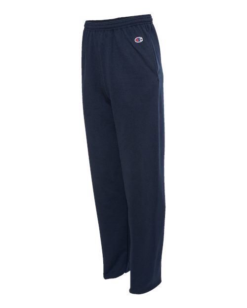 Champion P800, Unisex Powerblend Open-bottom Sweatpants With Pockets, Navy