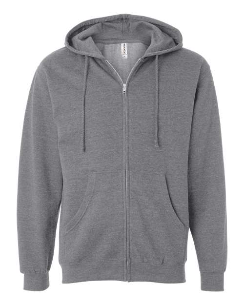 Independent Trading Co. SS4500Z, Unisex Midweight Full-zip Hooded Sweatshirt, Gunmetal Heather