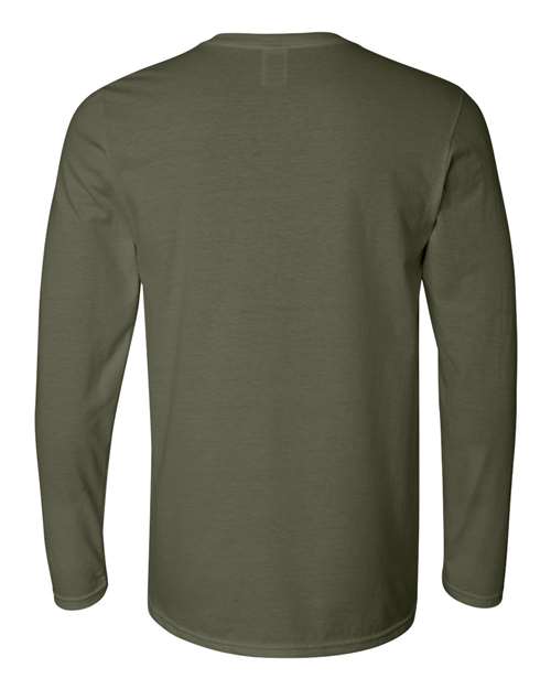 Gildan 64400, Unisex Softstyle Long Sleeve T-shirt, Military Green