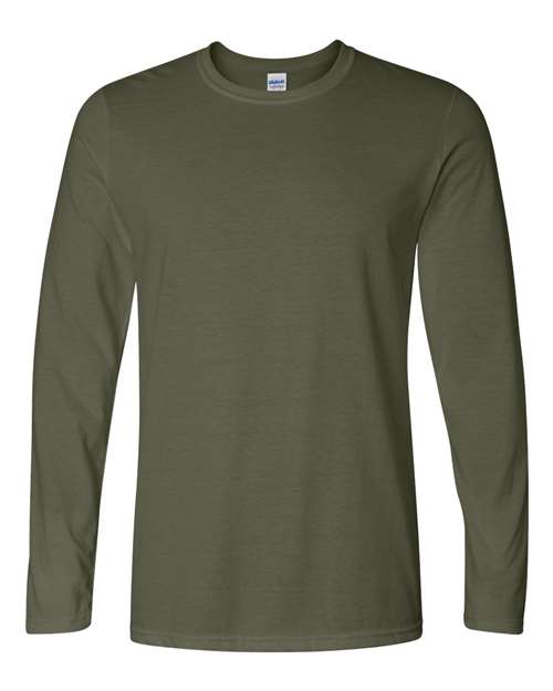 Gildan 64400, Unisex Softstyle Long Sleeve T-shirt, Military Green
