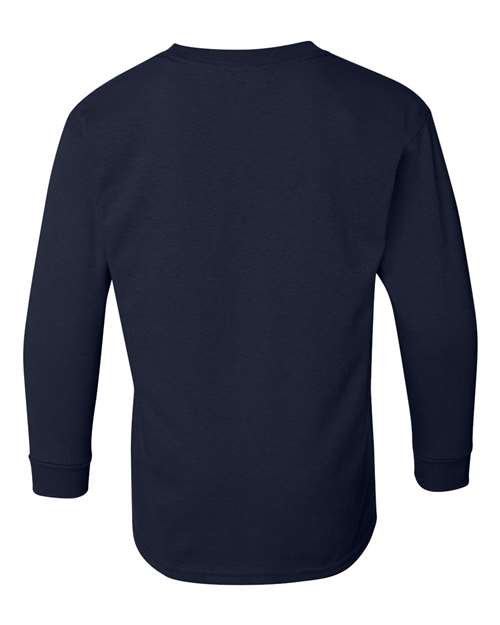 Gildan 5400B, Youth Heavy Cotton Long Sleeve T-shirt, Navy