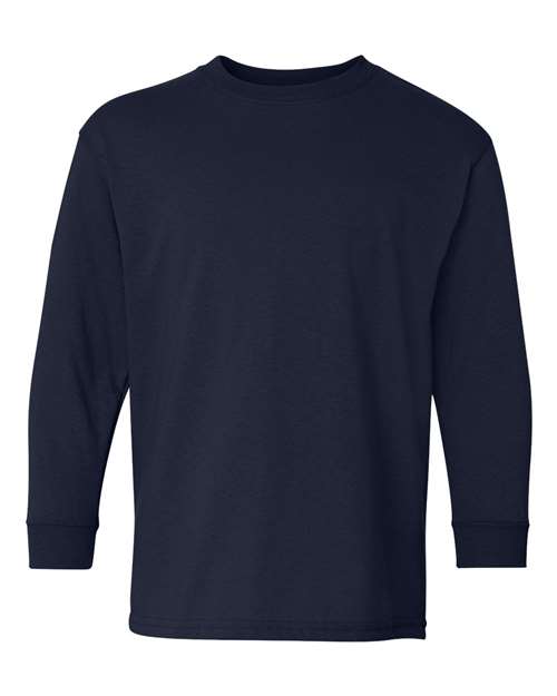 Gildan 5400B, Youth Heavy Cotton Long Sleeve T-shirt, Navy
