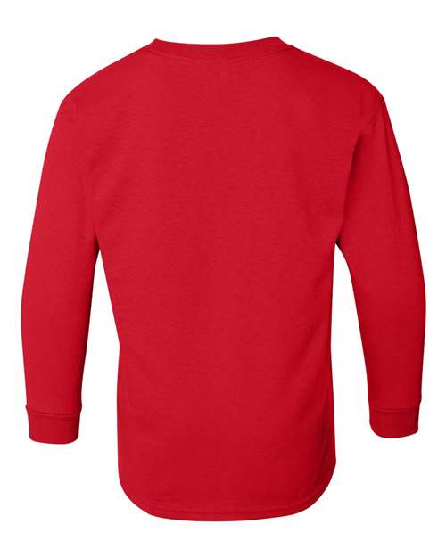 Gildan 5400B, Youth Heavy Cotton Long Sleeve T-shirt, Red