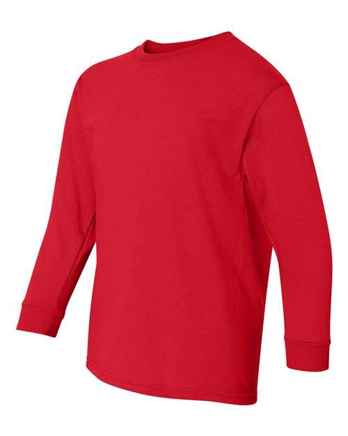 Gildan 5400B, Youth Heavy Cotton Long Sleeve T-shirt, Red