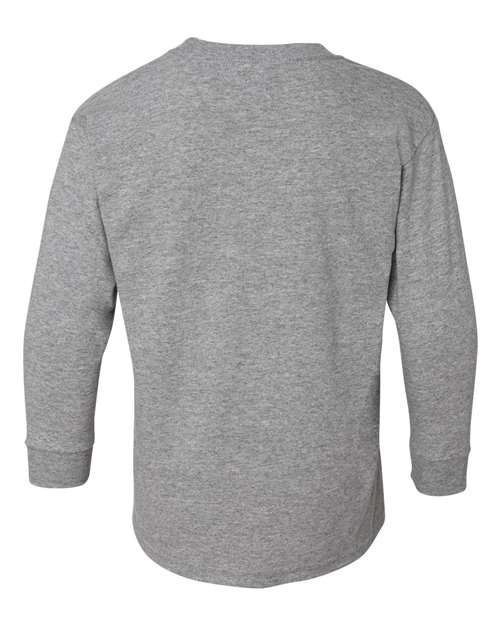 Gildan 5400B, Youth Heavy Cotton Long Sleeve T-shirt, Sport Grey